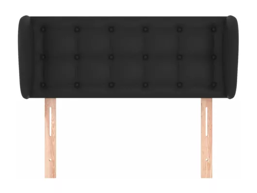 Kauf Unique Kopfteil mit Ohren Schwarz 93x23x78/88 cm Kunstleder Jubiläumsangebot
