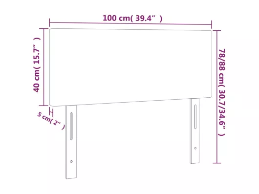 Kauf Unique LED Kopfteil Dunkelbraun 100x5x78/88 cm Stoff Top Angebot