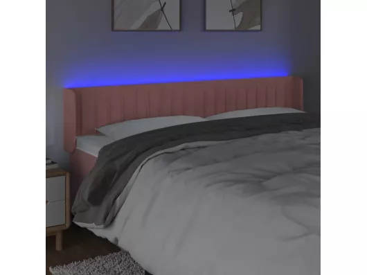 Kauf Unique LED Kopfteil Rosa 183x16x78/88 cm Samt Online Outlet
