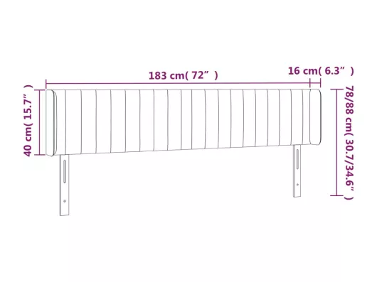 Kauf Unique LED Kopfteil Rosa 183x16x78/88 cm Samt Online Outlet
