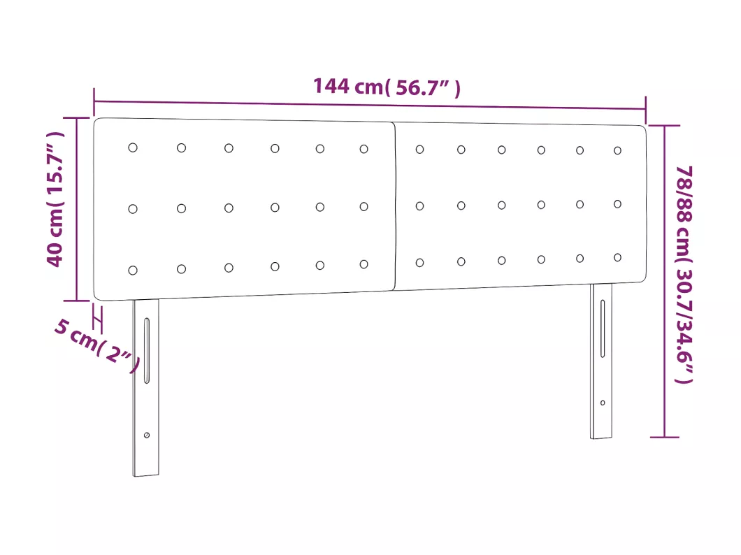 Kauf Unique LED Kopfteil Cappuccino-Braun 144x5x78/88 cm Kunstleder Zeitlich begrenztes Angebot