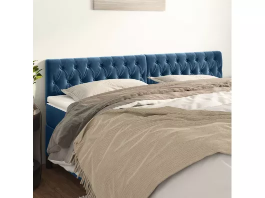 Kauf Unique Kopfteile 2 Stk. Dunkelblau 100x7x78/88 cm Samt Blitzangebot
