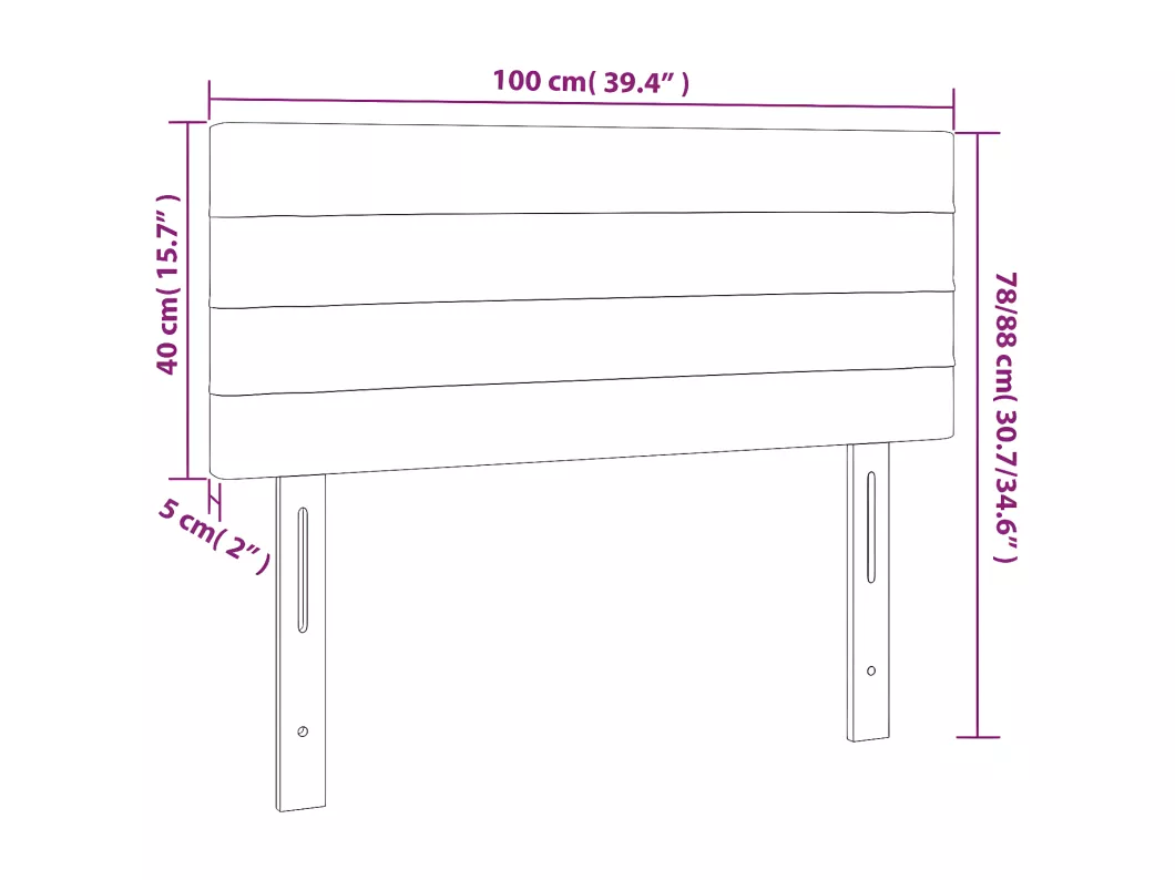 Kauf Unique LED Kopfteil Dunkelbraun 100x5x78/88 cm Stoff Große Rabatte