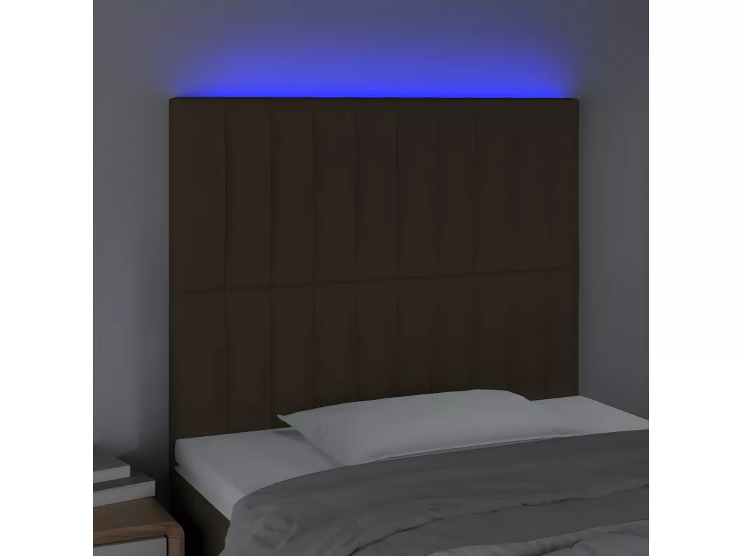 Kauf Unique LED Kopfteil Dunkelbraun 80x5x118/128 cm Stoff Saisonale Angebote