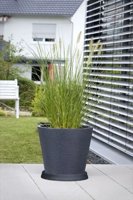 Scheurich Coneo 2er Blumentopf Set mit Untersetzern - Schwarz-Granit Sonderangebote